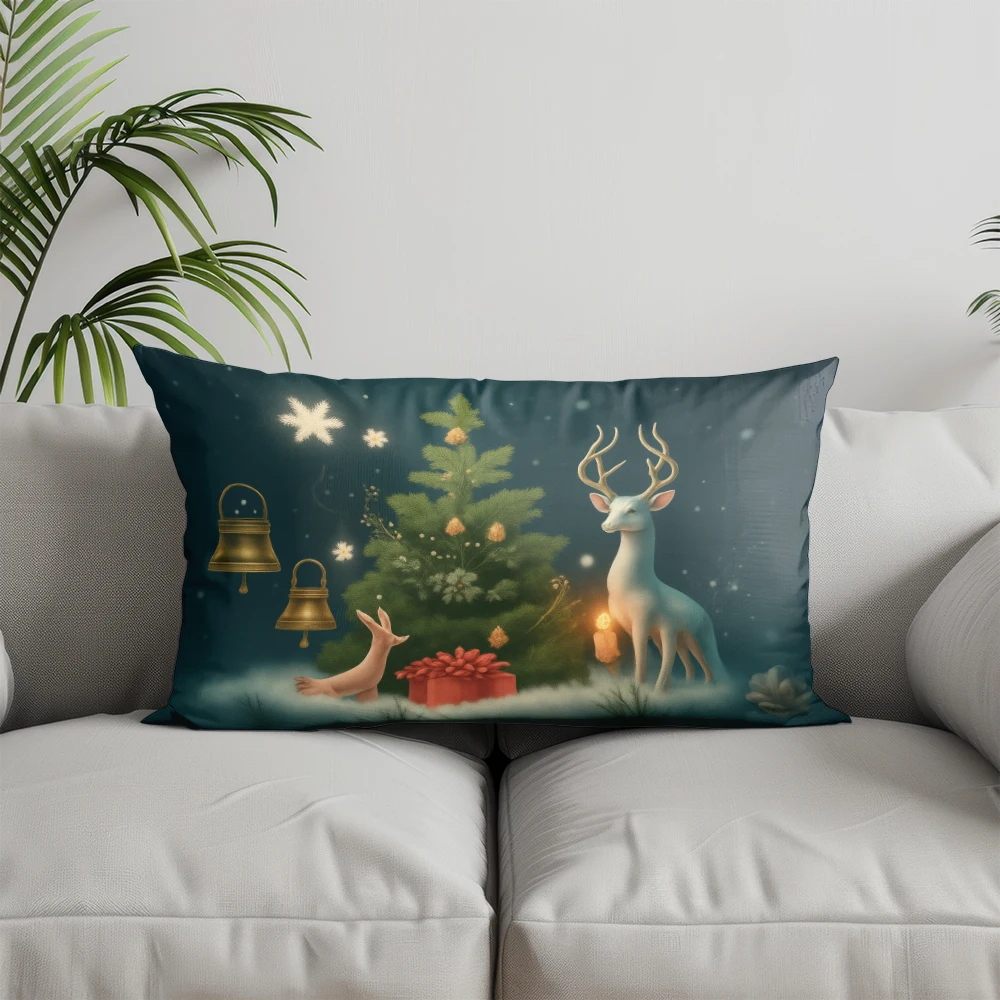 Home Decor Enchanted Forest Moonlit Scene Suitable For Sofa Bedroom Car Pillow Cover Cushion Rectangular Back Cushion