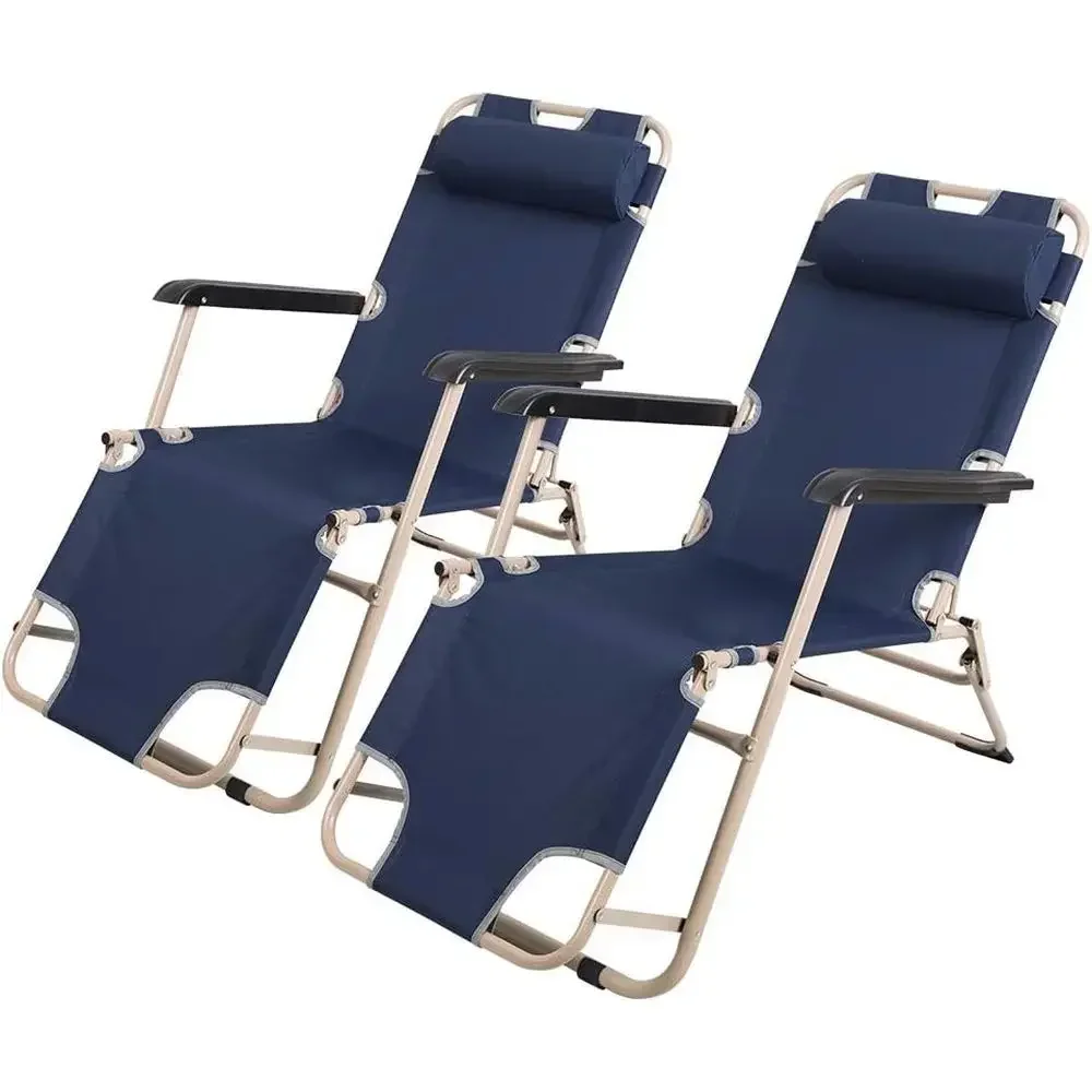 2-in-1 Reclining Beach and Yard Lounge Chair, Portable for Garden and Pool Use