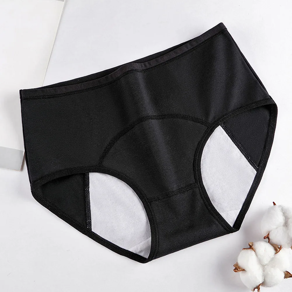 Women's Oversized Middle Waist Cotton Menstrual Briefs Leak-Proof Front Back Underpants Menstrual Pants Physiological Underwear