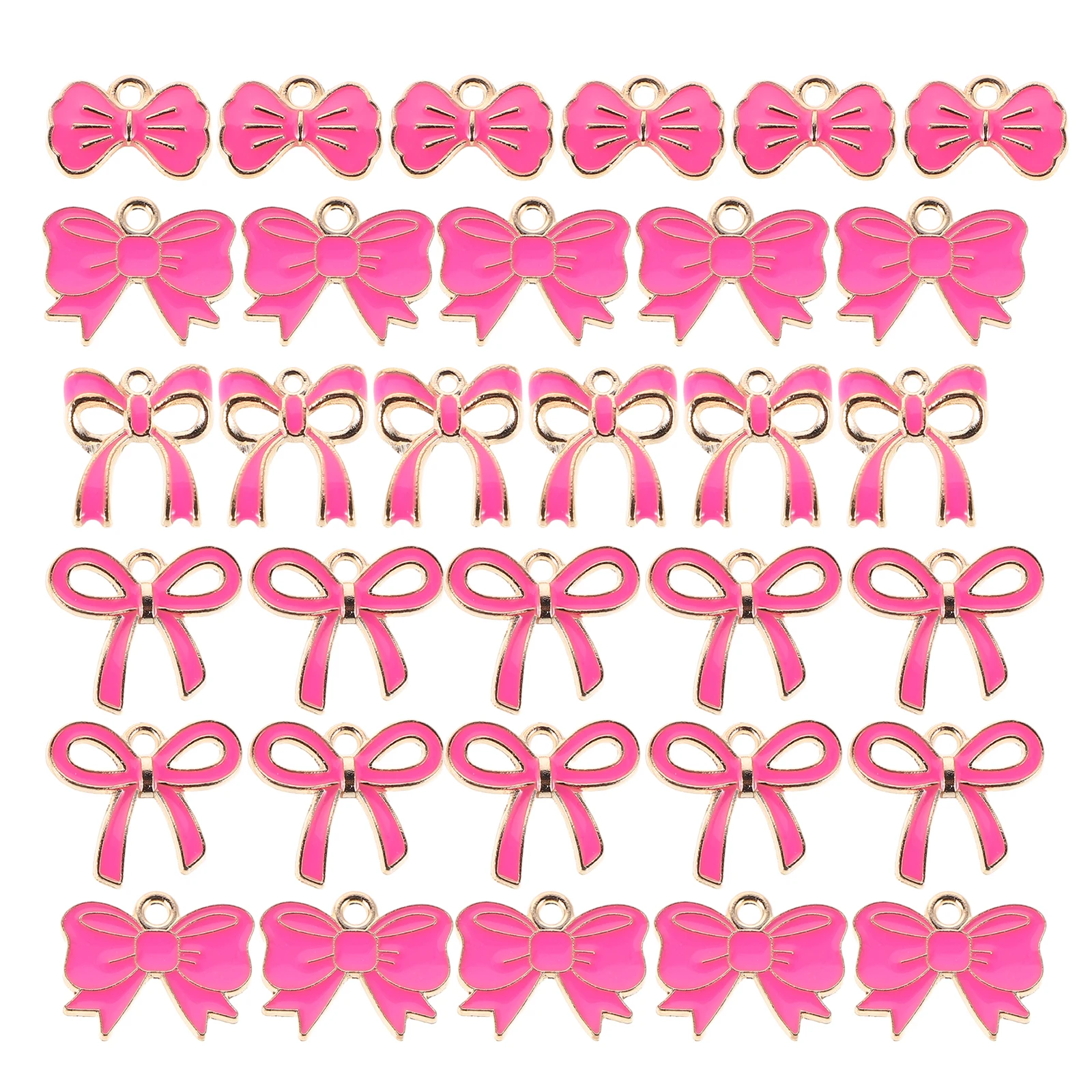 

40 Pcs Bow Pendant Bowknnots Charms for Bracelets Decors DIY Accessories Necklace Alloy Girl