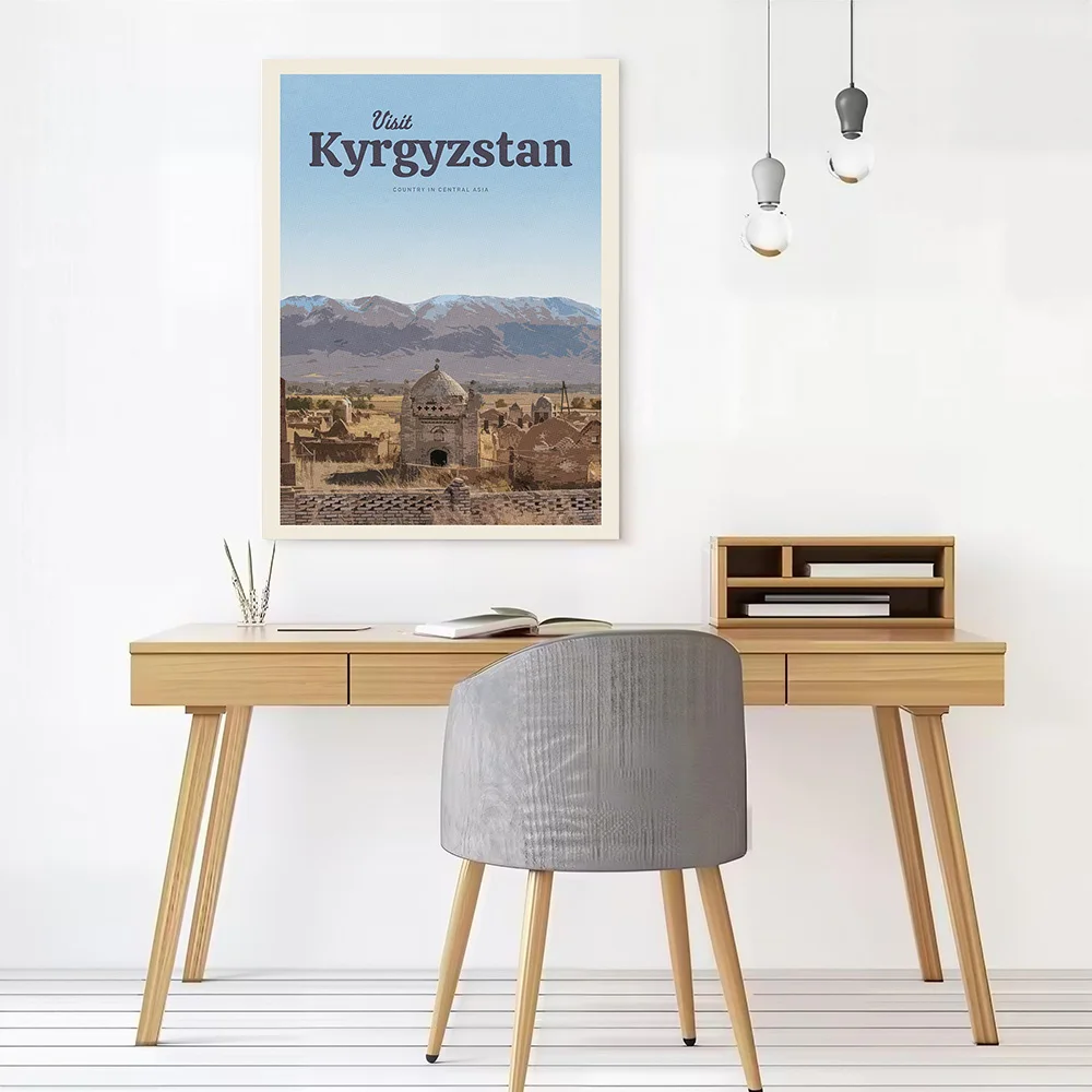 Visit Kyrgyzstan Canvas Wall Art Poster Personalized Photo Printing Perfect Gift for Modern Home Decoration Ornaments Wand Deko