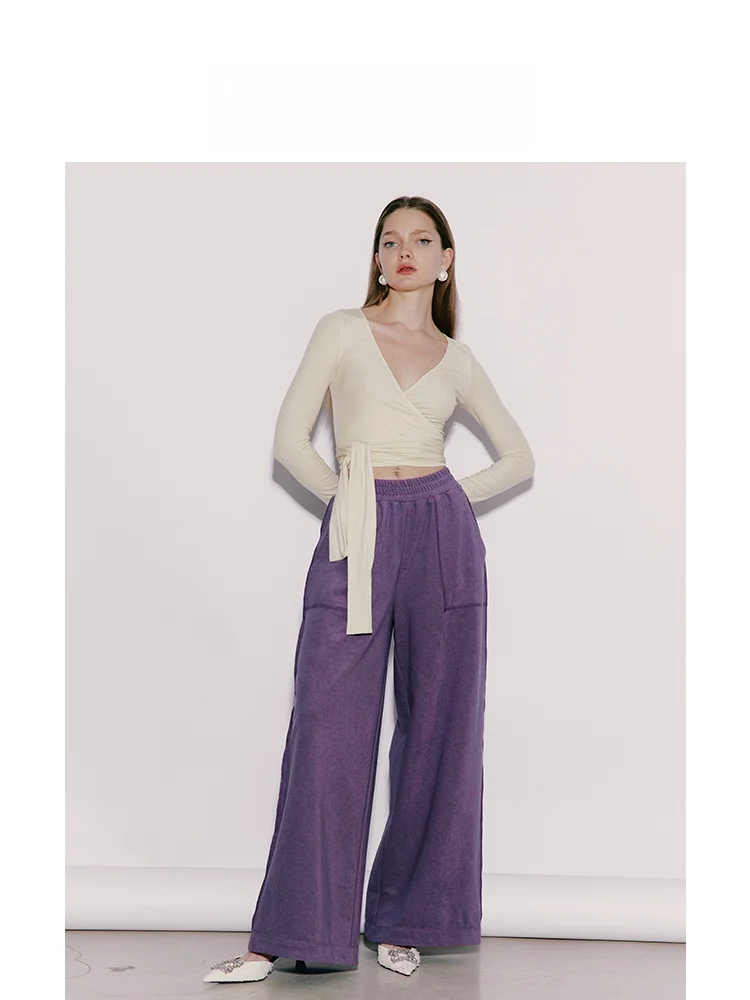 

High Waist Wide Leg Sweatpants New Arrival Street Sle Long Pants Autumn Collection Outer S Design Casual Comfortable