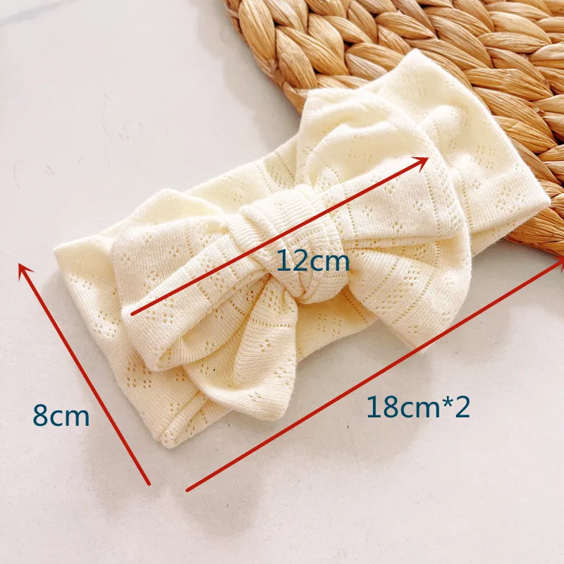 Cute Newborn Autumn Winter Girls Double Layer Bow Elastic Hair Band Baby Solid Color Cotton Ribbed Headbands Girls Lace Turban