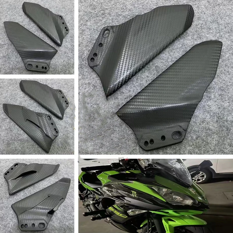 Motorcycle Winglets For Kawasaki Ninja 650 ER6F 2017 2018 2019 Accessories Front Fairing Aerodynamic Wing NINJA 650 ER-6F Carbon