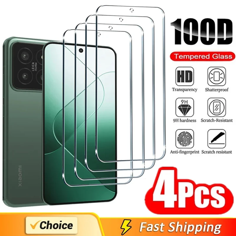 

4Pcs Screen Protector for Xiaomi 13T 12T 10T 9T 11T Poco X3 F3 M4 M3 M5 F5 Pro Tempered Glass for Redmi Note 13 12 11 10 9 Pro