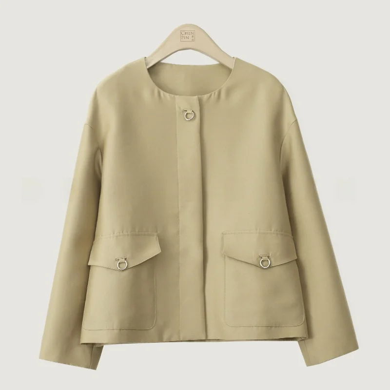 

Модный шерстяной жакет для женщин, весенняя одежда 2025, новая коллекция, элегантный французский стиль, весенне-осенний жакет...