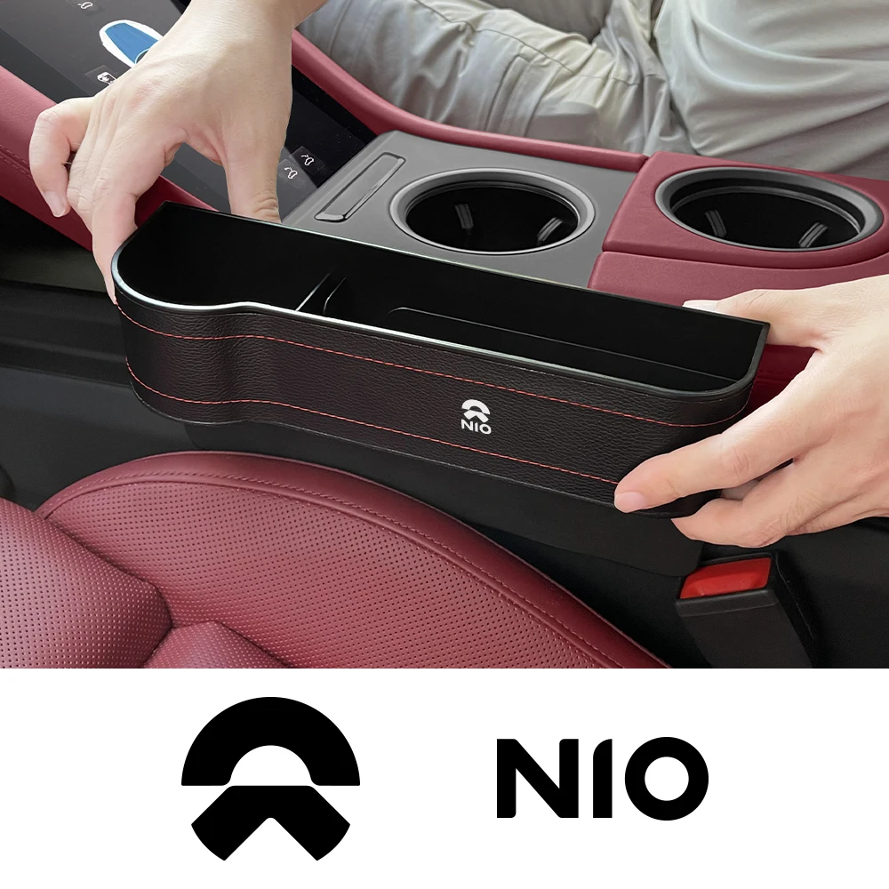 Car Seat Organizer Crevice Gap Storage Box Leather Cup Holder For Nio ES6 EC6 ES8 2018-2020 ET7 EP9 Eve ET5 Auto Accessories