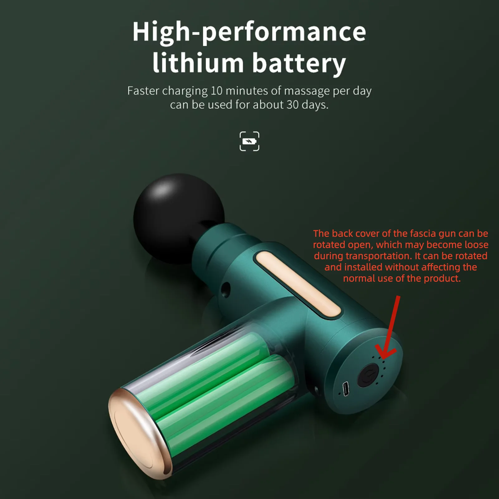 Mini pistola per massaggio fasciale Potente mini pistola per massaggio dei tessuti profondi per il recupero muscolare e il sollievo dal dolore con 4 accessori