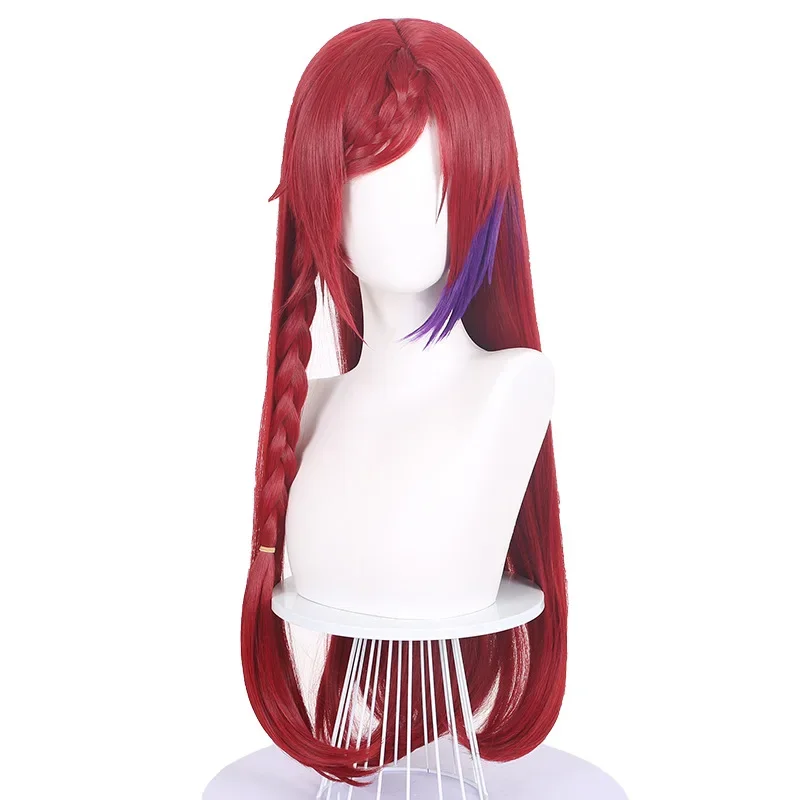 In Stock Anime Genshin Impact Chasca Cosplay Wig Long Dark red Hair Halloween party role-playing props