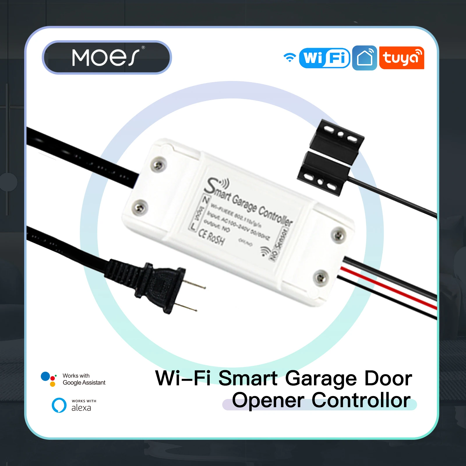 WiFi Smart Garage Door Smart Life APP Remote Control Open Close Monitor Compatible With Alexa Echo Google Home No Hub Require