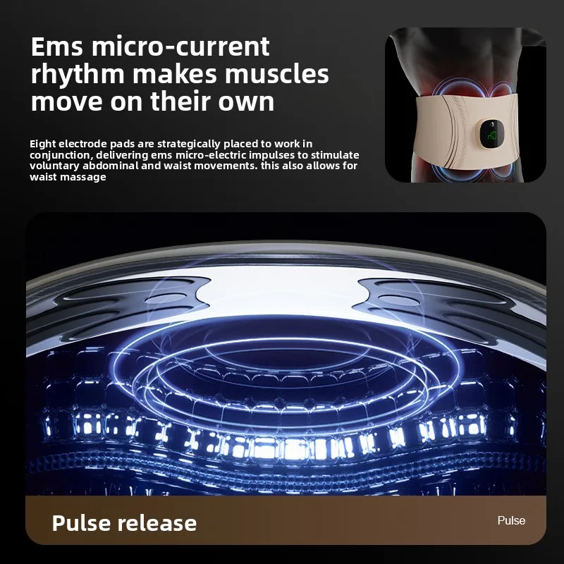 2025 جديد كامل حرق الجمال الملاكم EMS مايكرو الحالي نبض صوت مدلك ذكي ساخنة حزام تدليك مدلك البطن