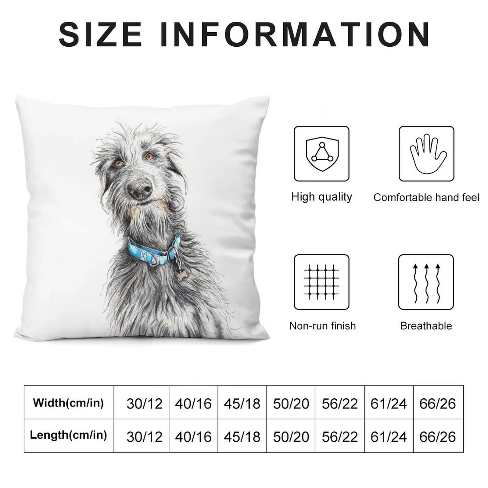 Deerhound, Wolfhound, Scruffy Lurcher, Scottish Deerhound Throw Pillow Sofa Covers For Living Room Pillowcase Cushion pillow