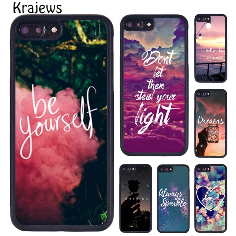 Krajews Positivity Boost Dreams Quotes Rubber Phone Case For iPhone 16 15 14 XR XS 11 12 mini 13 Pro MAX Plus coque