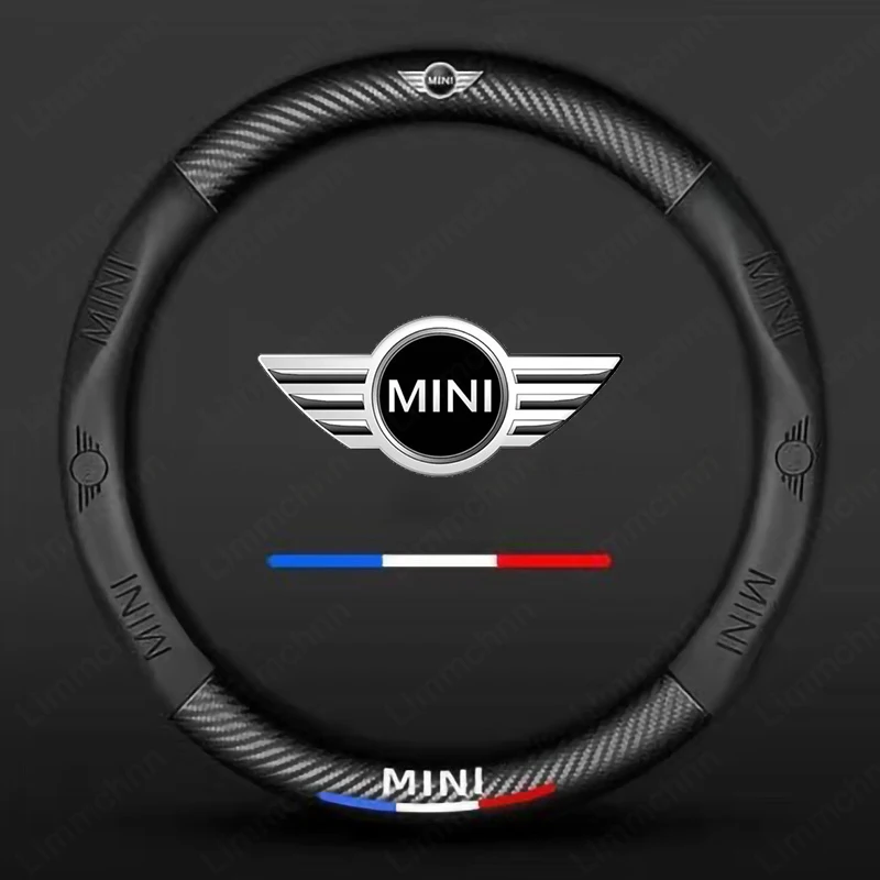 3D Embossing Car Logo Steering Wheel Cover BMW For Mini Cooper Works Countryman Clubman JCW F54 F55 F56 F57 R55 R56 R58 R60 F60