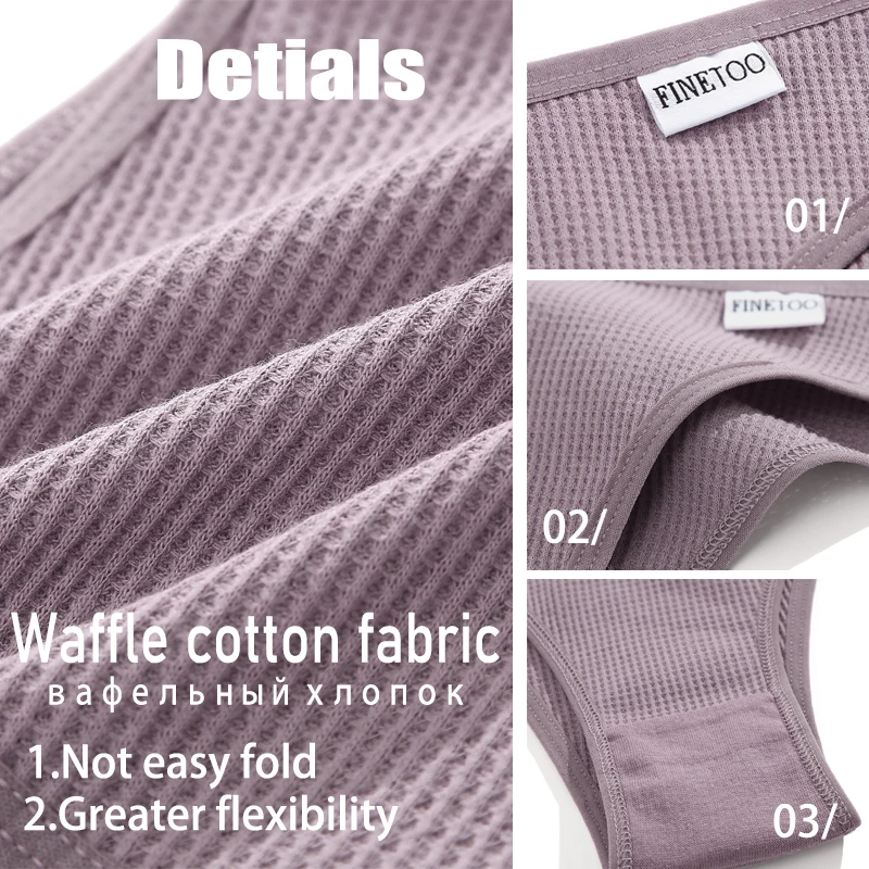 6PCS Women Waffle Cotton Panties Sexy V-Waist Underwear Mluti-Colors Female High Elasticity Brazilian Panties Bikini Lingerie - Image 5