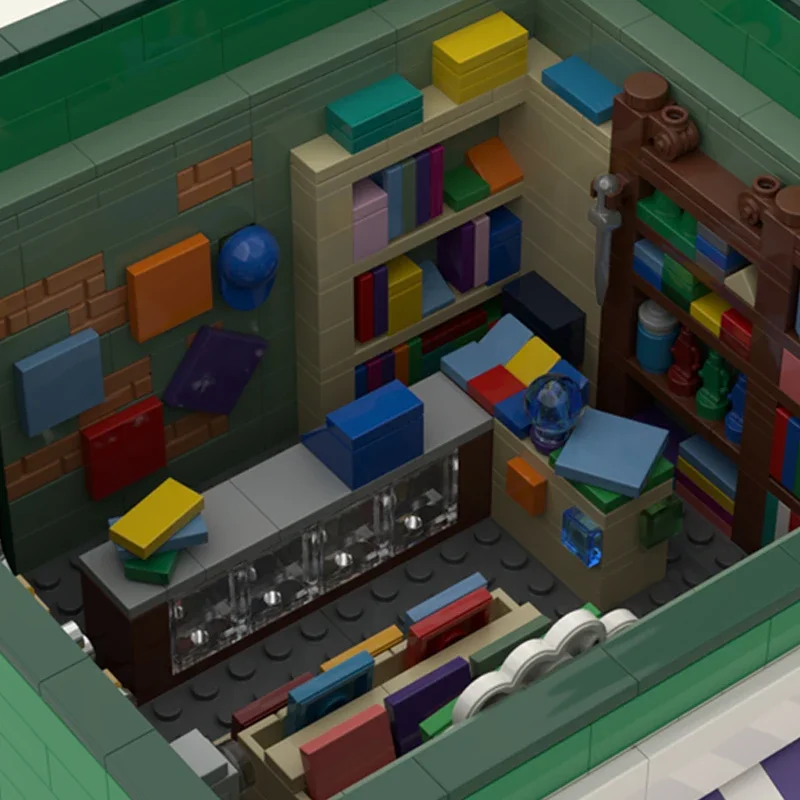 Modelo de Anime Popular, ladrillo de construcción MOC, tienda de tarjetas de béisbol Springfield, tecnología Modular, regalo, vacaciones, montar, traje de juguete para niños