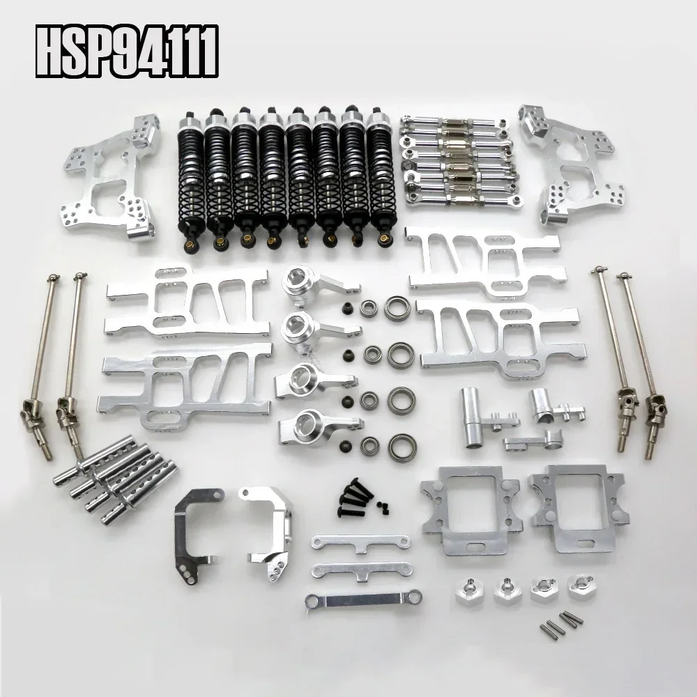 1Set HSP 94111 Parti di Aggiornamento Forcellone Ammortizzatore Gruppo Sterzo Per HSP RC 1:10 94111 94108 94110 Crawler Car Monster