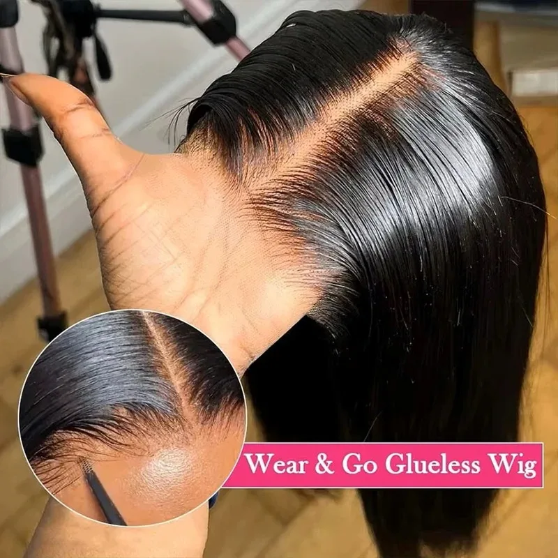 

7x5 Glueless Wig Straight Hair Pre Cut Lace 100% Human Hair Wigs Natural Hair Line Baby Hair Around Ready To Wear Wigs For Women