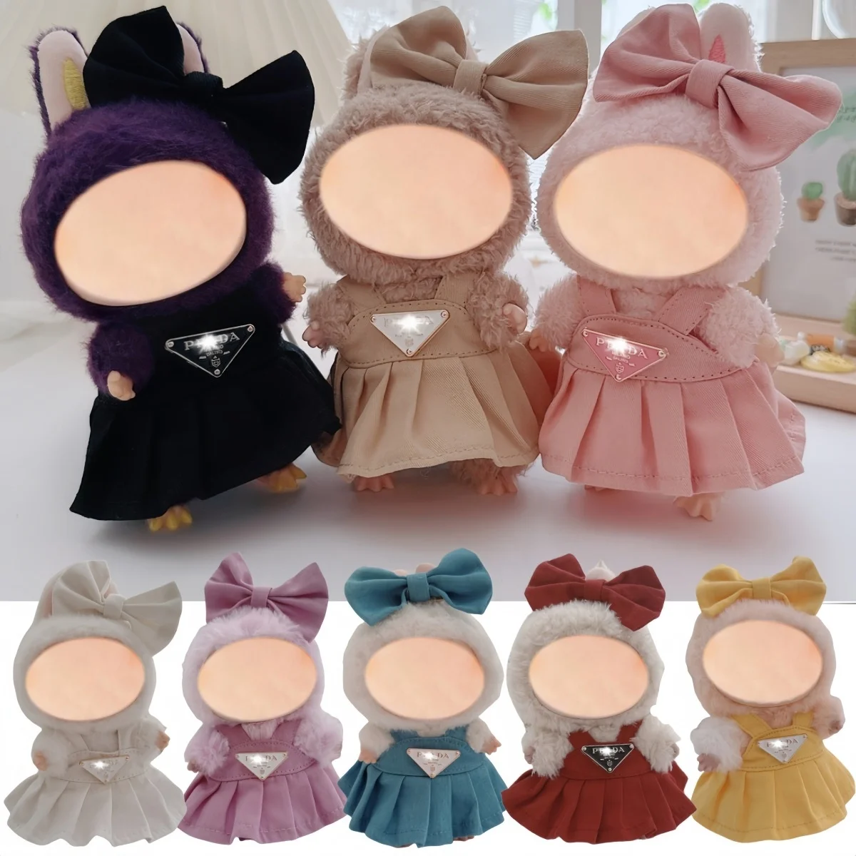 

17cm doll clothes blind box pendant, Sitting party dress, halter dress, doll clothes for dressing up