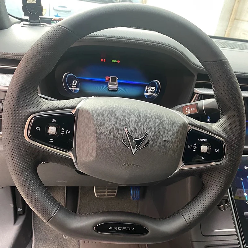 

Steering Wheel Cover For 21-24 ArfFox Alpha T/S Genuine Leather Hand-Sewn Steering Wheel Braid Cover Car Interior Accessories