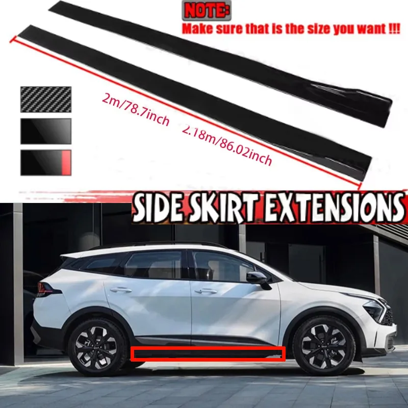 

FOR Kia Sportage KX1 Sedona Seltos Sonet 2M Car Side Skirt Extension Plate Lip Separator Bumper 2.18M Racing Side Spoiler