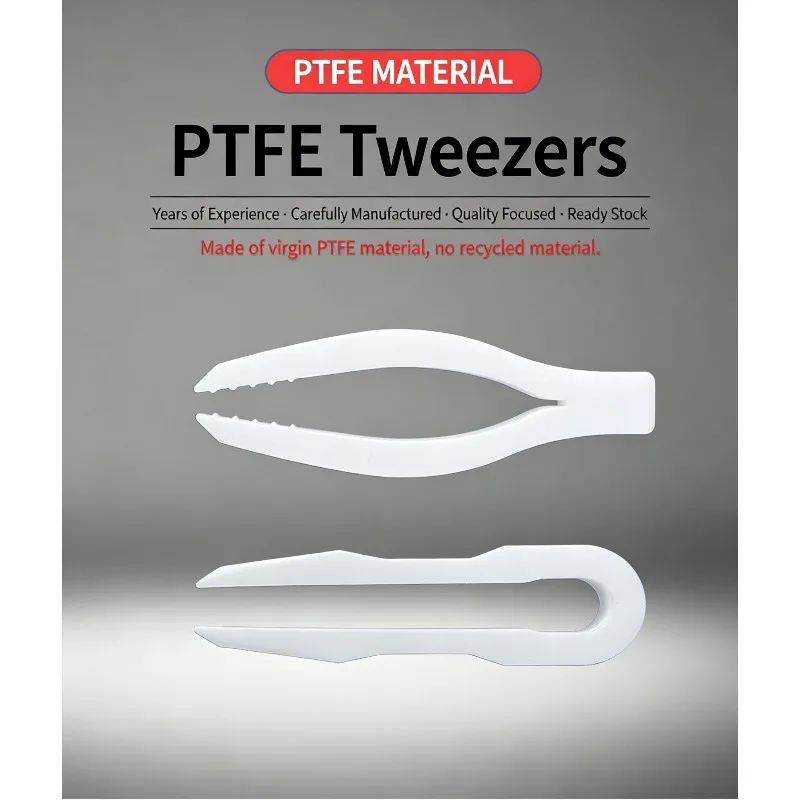 Custom Machining PTFE Tweezers, Acid & Alkali Resistant, Non-Stick Surface