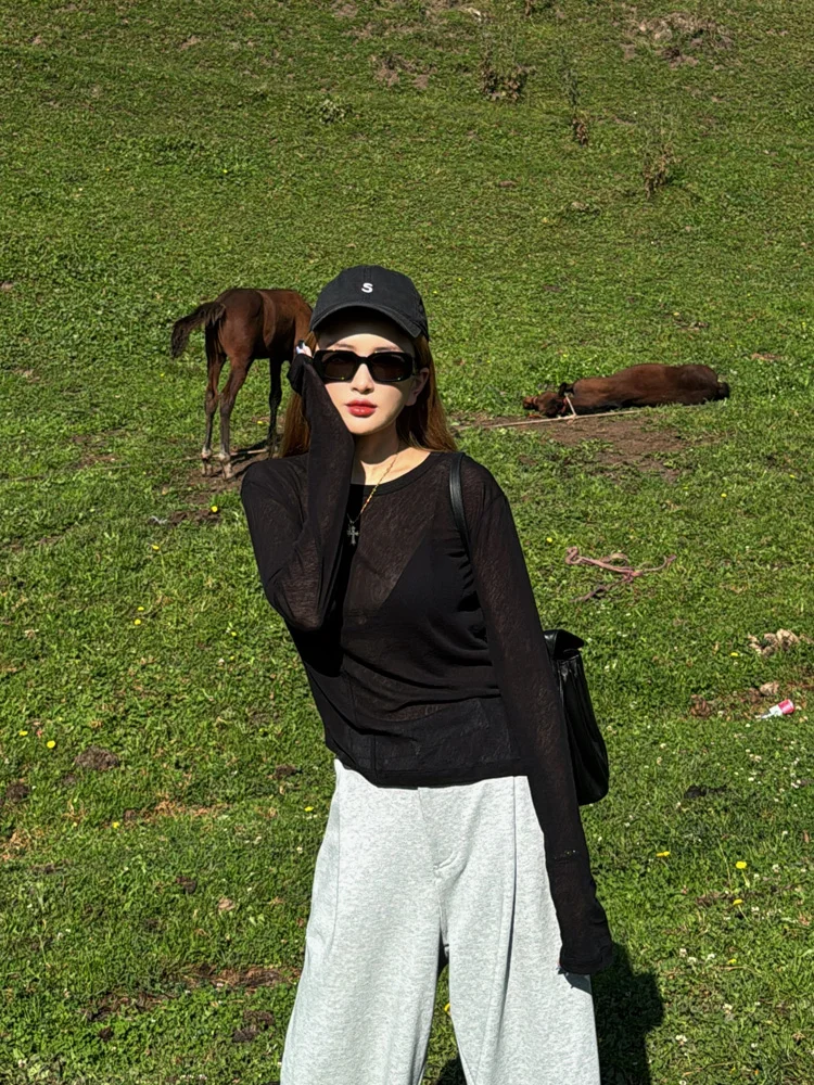 

Женская футболка LADYC: комфортная, прочная, из крученого хлопка, всесезонная, приталенная, универсальная, асимметричная, базовая, модная