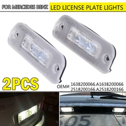 2pcs Car LED License Number Plate Light No Error For Mercedes Benz W163 W164 X164 W251 V251 ML 280 320 420 GL 350 500 550 AMG