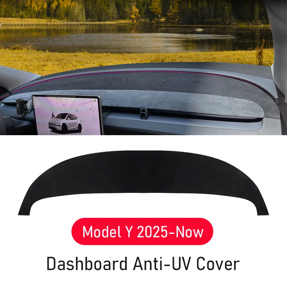 

for Tesla Model Y Juniper 2026 2025 Dashboard Cover Anti-Glare Dustproof Suede Center Console Dash Pad Mat Sunshade Accessories