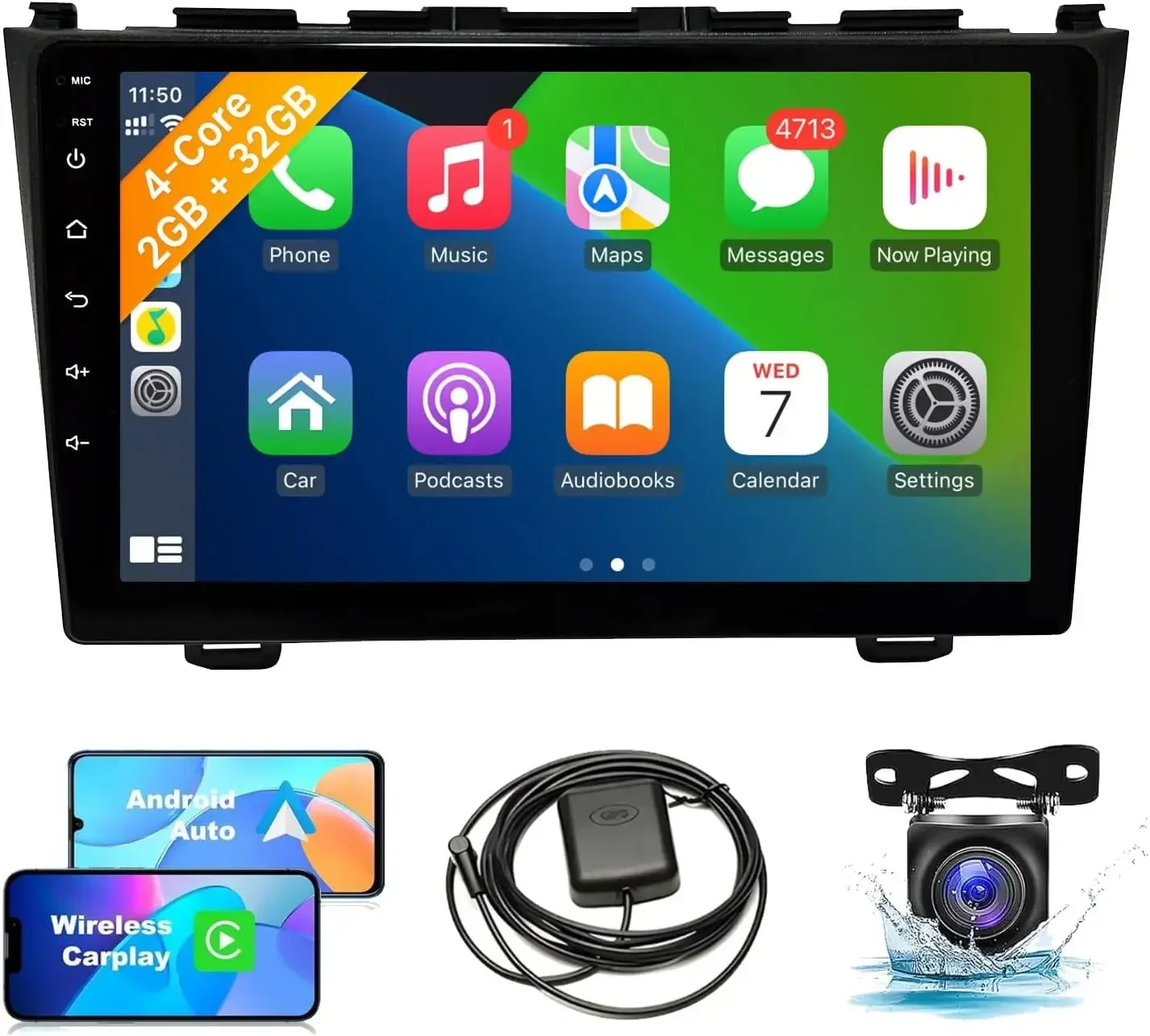

Android 13 Stereo Radio for Honda CRV 2007-2011 with CarPlay Android Auto Mirror 9" Touch Screen Car in-Dash GPS Navigation