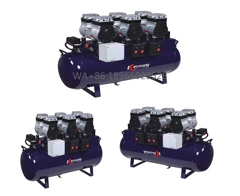 128L One-Drive-Six Silent Dental Oilless Air Compressor - 2250W