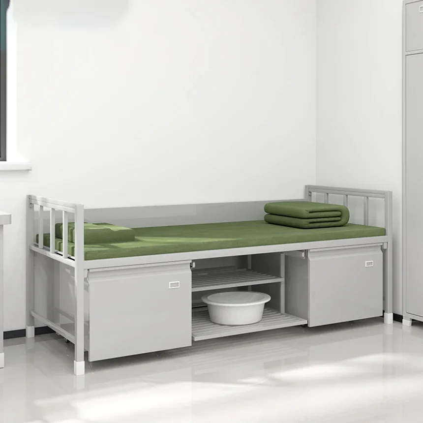 

z Steel Frame Single Bed with Under-bed Cabinet Dormitory Apartment Single Bed