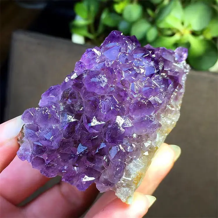 A raw amethyst cluster stone, suitable for office, home, and garden decoration, as well as a festive party gift