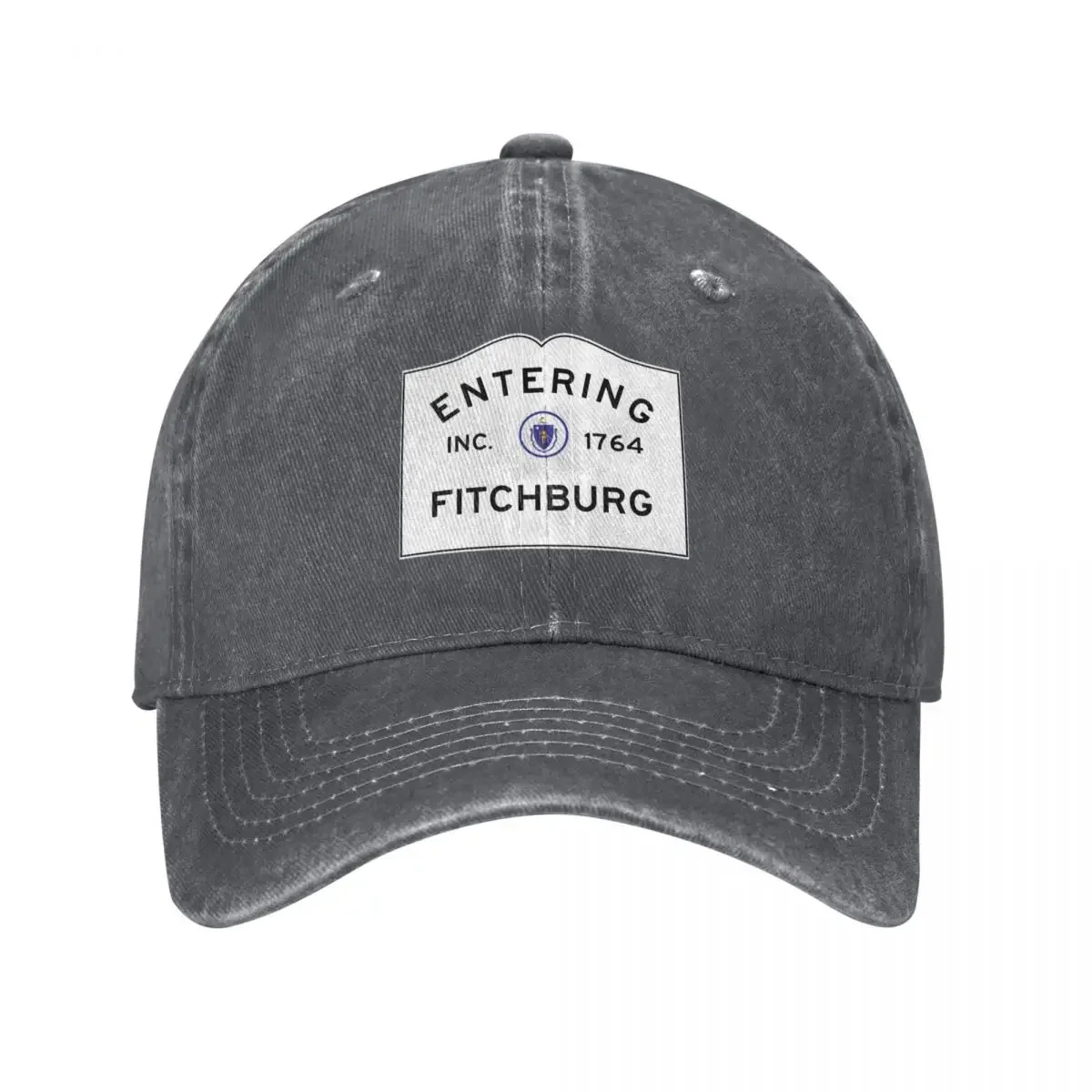 Entering Fitchburg Massachusetts - Commonwealth of Massachusetts Road Sign Baseball Cap birthday Gentleman Hat Ladies Men's