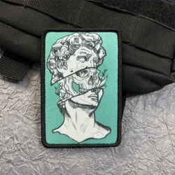 Statue of David Printed Patch on Clothes Equipment DIY Morale Badge Hook and Loop Military Tactical Patches Backpack Sticker