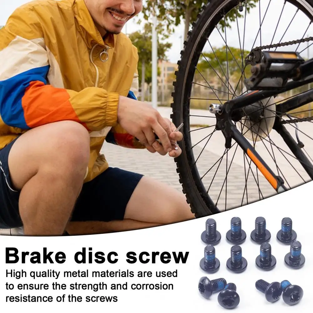 12Pcs M5x9 Bike Disc Brake Bolt Colorful Metal T25 Mountain Bicycle Disc Brake Rotor Screw Bike Parts Replacement Accessory