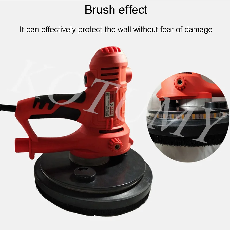 Wall Putty Polisher Machine Adjust Speed Drywall Sander Dust-free Wall Polishing Grinding Led Light