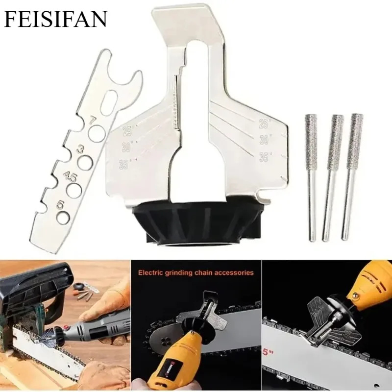 

2 PCS Chainsaw Sharpening Grinder Attachment, Rotary Drill Accessory for Saw Chain Polishing