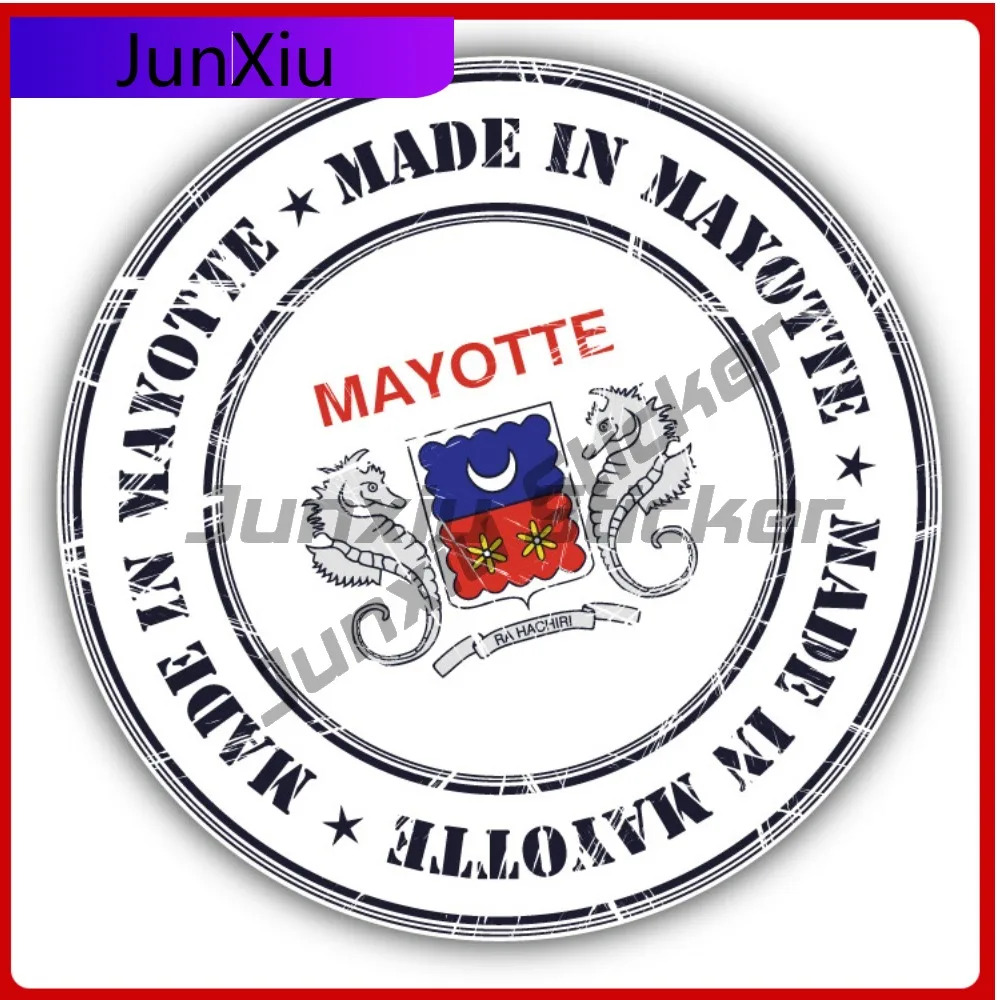 

Made In Mayotte Grunge Flag Stamp Car Decal Bumper Stickers Cute Style Bumper Use For Rear Window Car Sticker Accessories UV