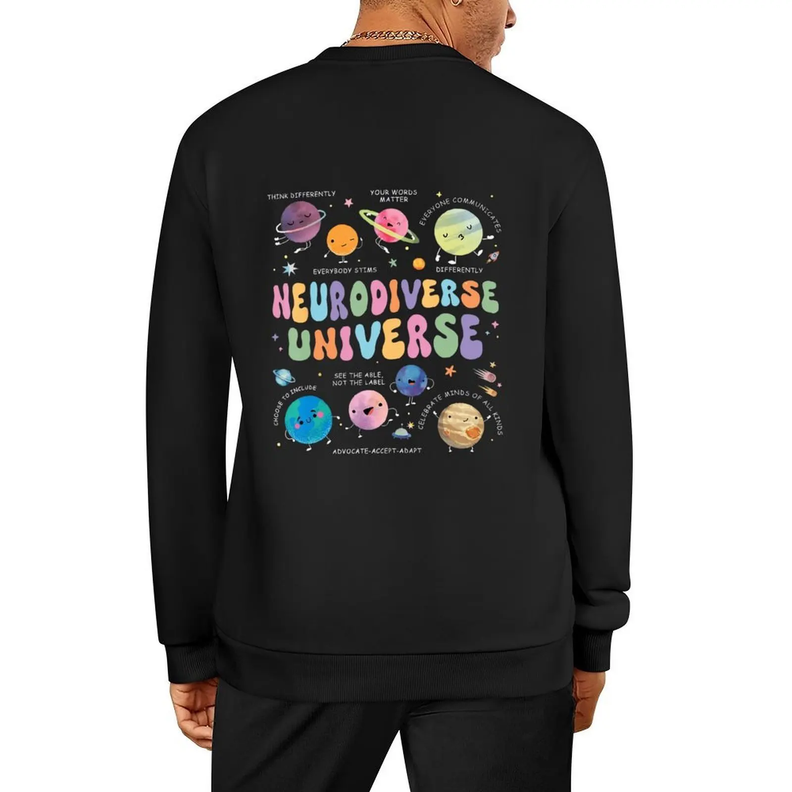 

Neurodiverse Universe Autism Awareness Understand Accept Love Pullover tracksuit men's autumn clothes autumn sweatshirt men