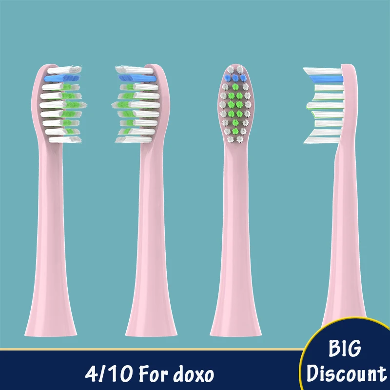 

4/10Pcs Set For Doxo Electric Toothbrush Head Smart Soft DuPont Deep Cleaning Sonic Toothbrush Heads Dental Oral Care Brush