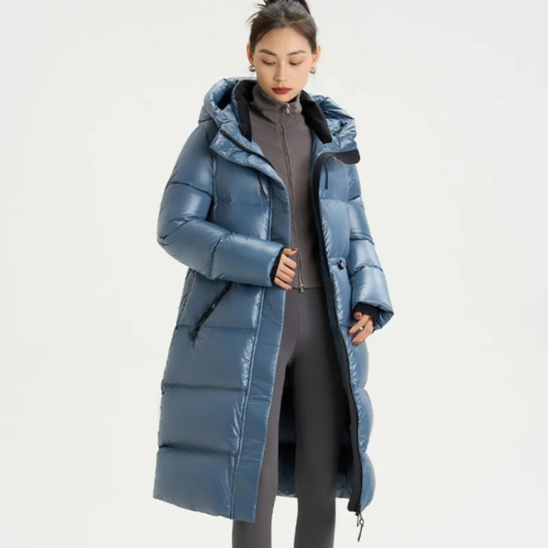 Medium-length Coats Down Hooded Women Jacket Windproof  Thickened Loose Down Jacket Korean Fashion Drawstring Woman Winter Coats