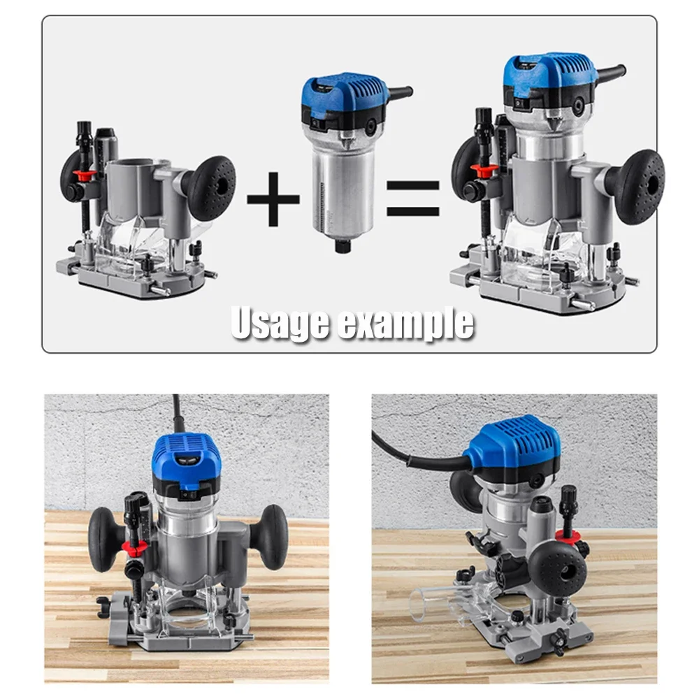 Aluminum Electric Router Bracket Compact Plunge Router Base for Trimming Grooving, Opening Carving Milling Trimming Machine Base