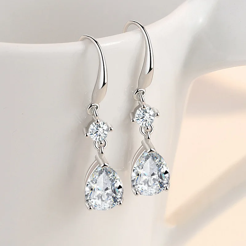 925 Sterling Silber Ohrringe Luxuriöse Kreisförmige Zirkon-Creolen für Mädchen Frauen Hochzeit Party Schmuck Geschenke Feiner Schmuck