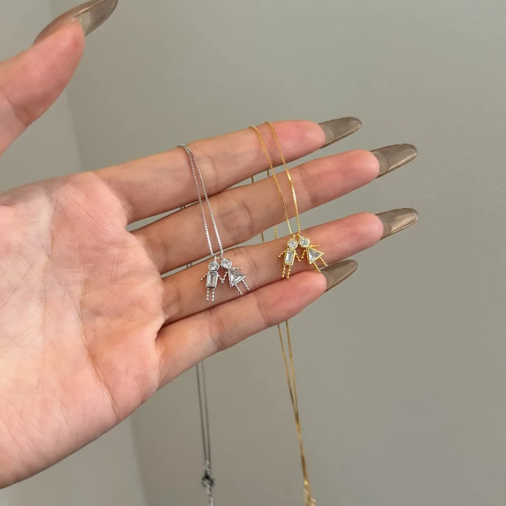 

Новое серебряное ожерелье S925 для женщин, свежая мультяшная цепочка на ключицу, изысканный мужской кулон, женские свадебные украшения