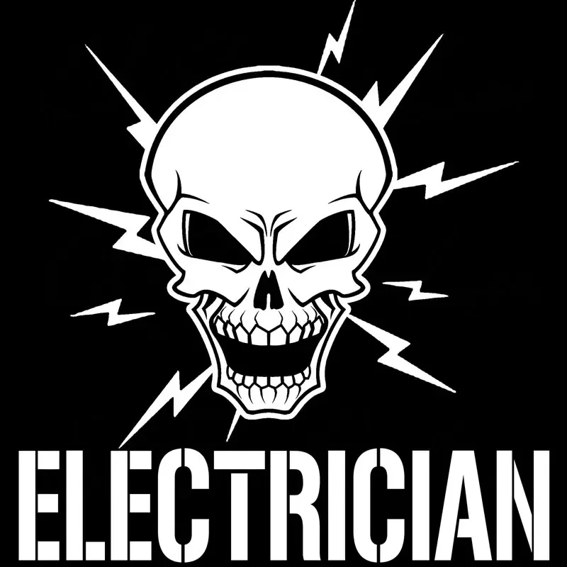 17.8CM*18.4CM Skull and Lightning Bolts Electrician VInyl Electric Sticker Car Accessories Car Sticker Black Silver Decal Stcker