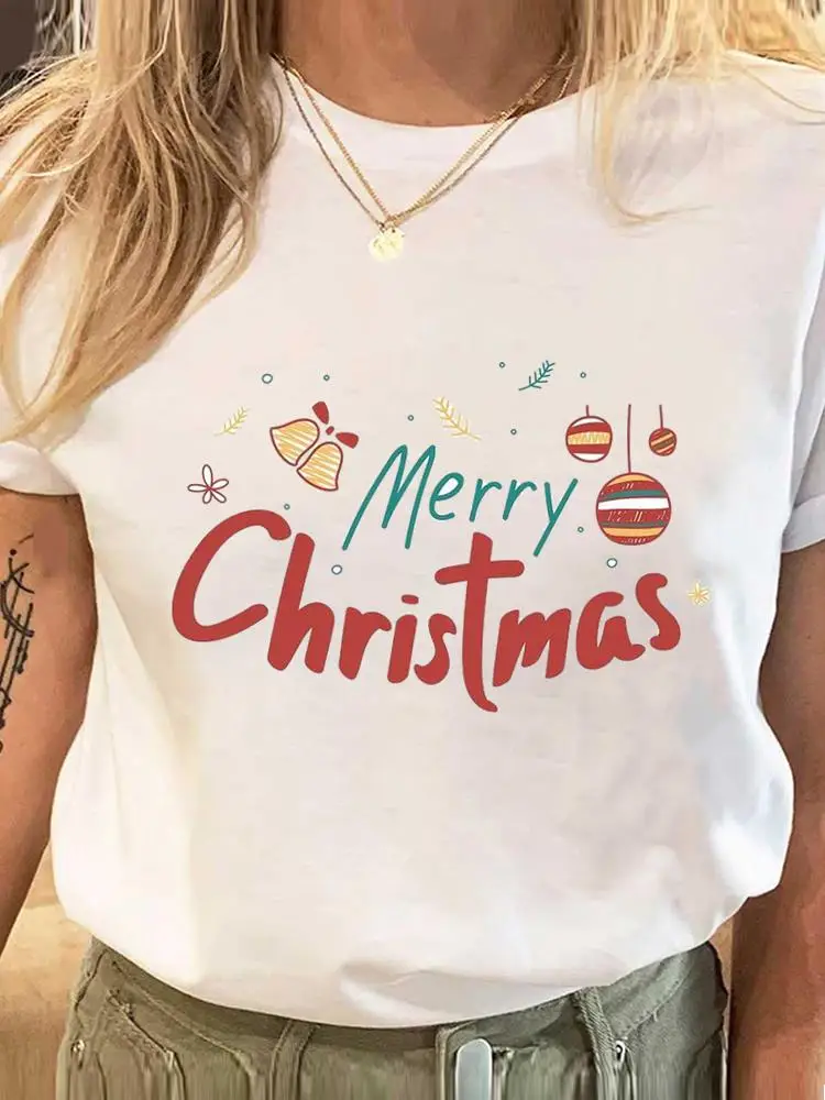 Leopardo lettera anni '90 abbigliamento stampa buon natale donna moda capodanno vacanza Tee manica corta T T T T-shirt grafiche femminili