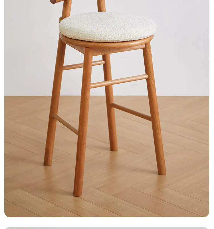 

# Solid Cherry Wood Makeup Vanity Stool-Eco-Friendly Durable For Bedroom Living Room Dining