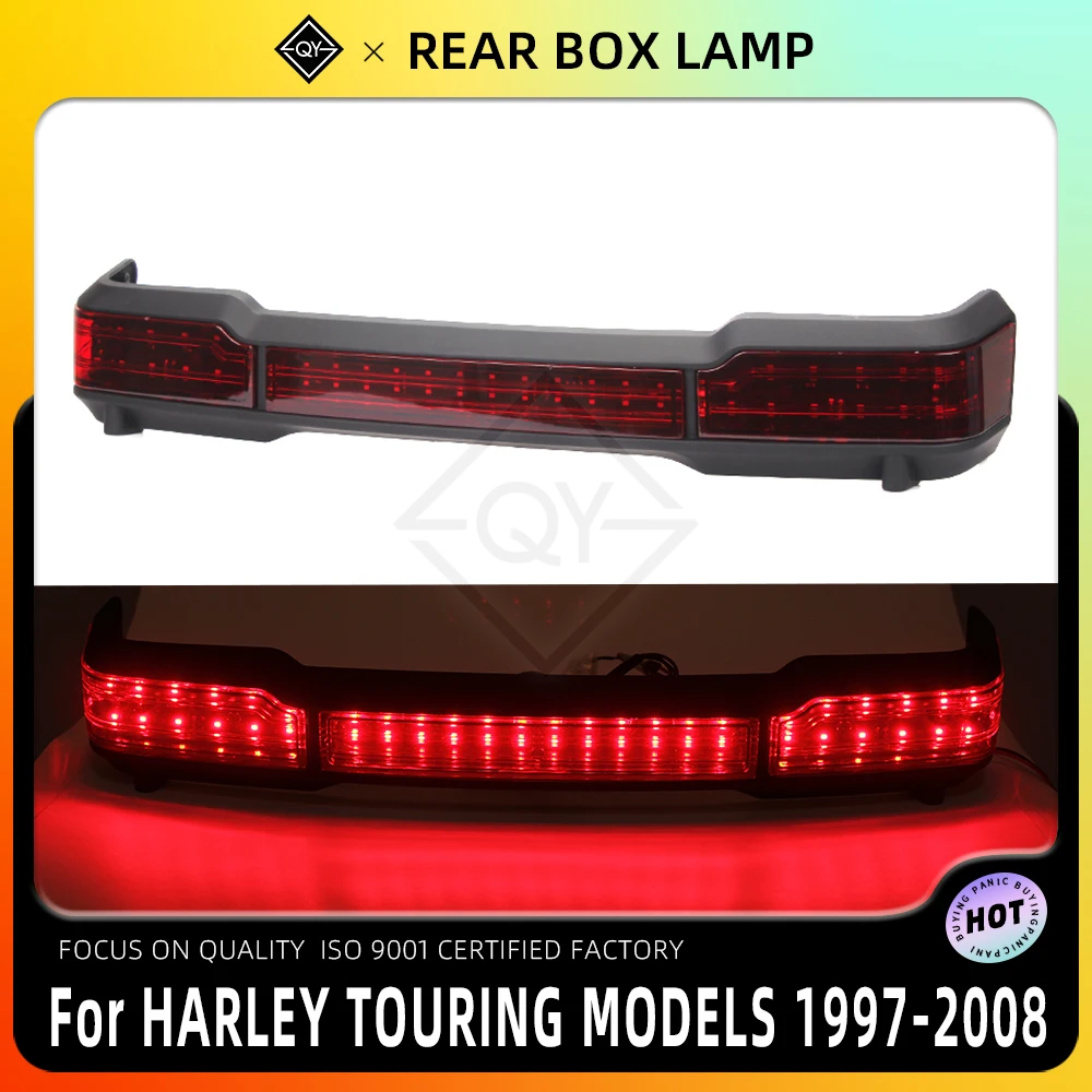 LQYL Small LED Tail Brake Light Accent Rear Box Signal For 1997-2008 Harley Touring Models with King Tour Pack Wrap