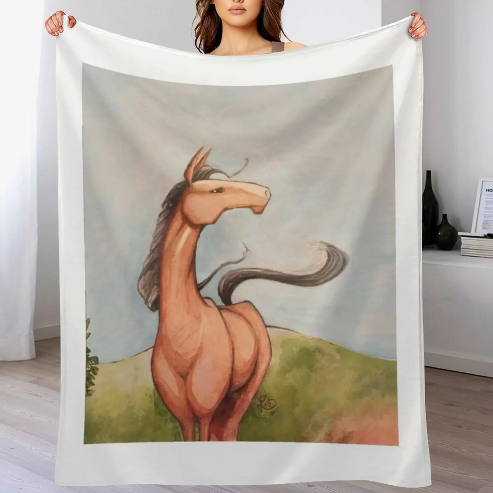 

Horse Throw Blanket christmas decoration manga Hairy Blankets